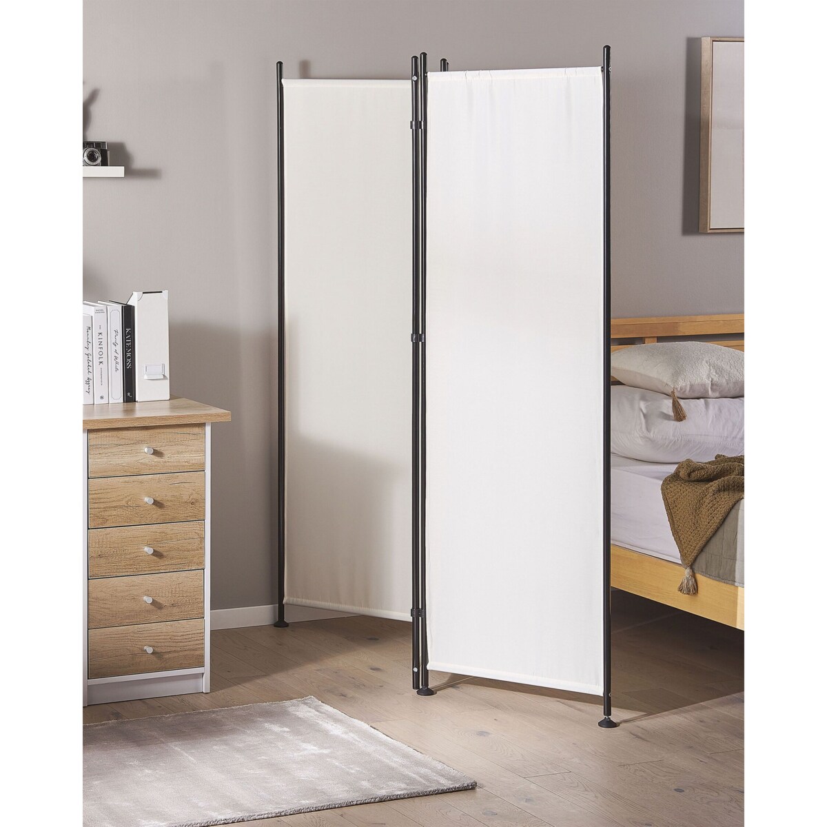 3-panelowy składany parawan pokojowy 160 x 170 cm biały NARNI