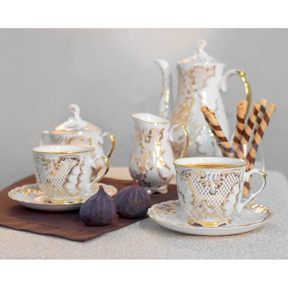 Garnitur do kawy dla 6 osób 15 el. Rococo Rocaille G348