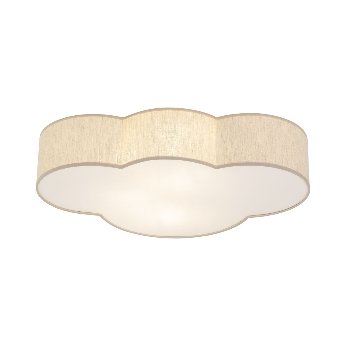Lampa sufitowa TK Lighting CLOUD LINEN 4336, 4xE27, biel/len, nowoczesna do salonu i sypialni