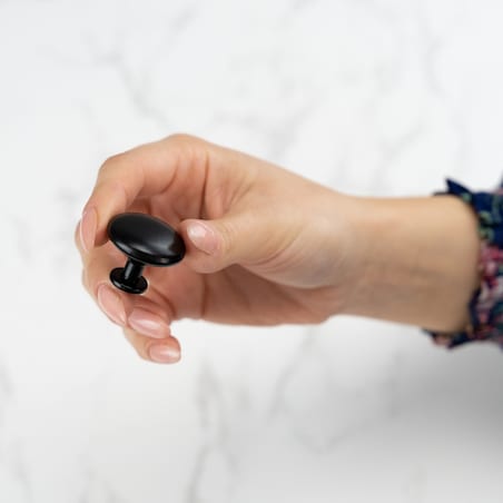 10x Gałka do mebli czarna uchwyt meblowy klasyczny zestaw 28 mm