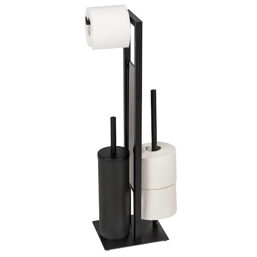 Stojak na papier toaletowy i szczotkę wc RIVALTA, 3w1, zamknięty pojemnik, WENKO