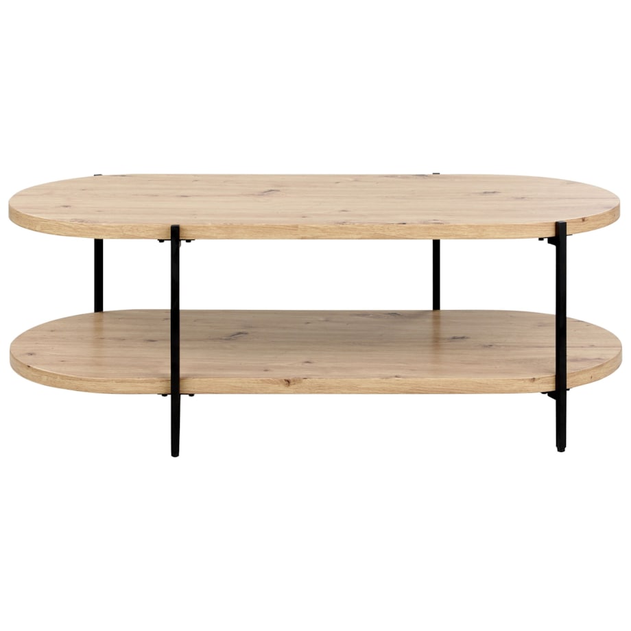 Stolik kawowy z półką jasne drewno BALINGER