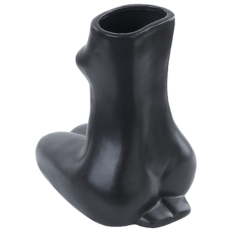 Wazon na kwiaty PYRGOS Ceramika 22 cm Czarny