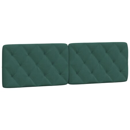 vidaXL Poduszka na wezgłowie, ciemnozielona, 160 cm, aksamitna