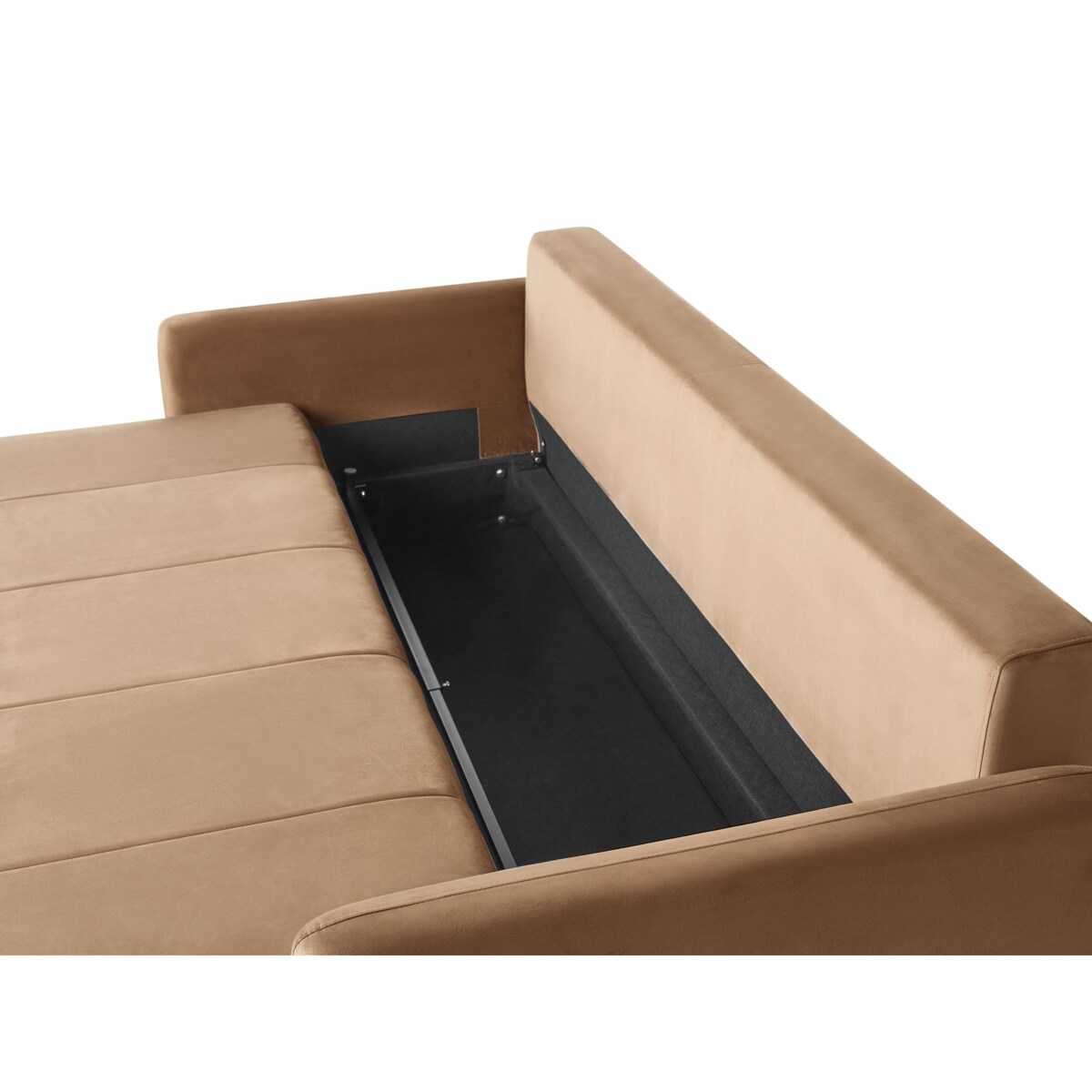 Sofa rozkładana dla 3 osób EGGE Welur Jasnobrązowy