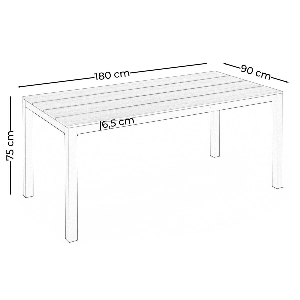 Zestaw mebli ogrodowych aluminiowe nowoczesne ATOL grafitowo beżowe