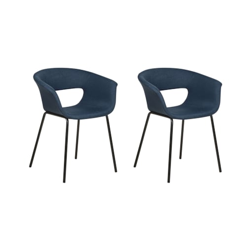 Zestaw 2 krzeseł do jadalni ELMA Ciemnoniebieski