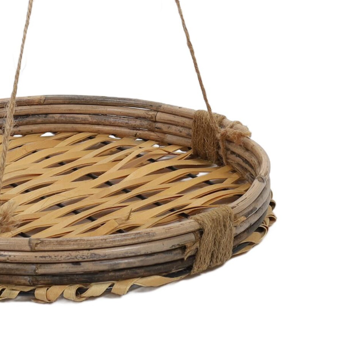 Donica wisząca z bambusa i rattanu, Ø 30,5 x 50 cm