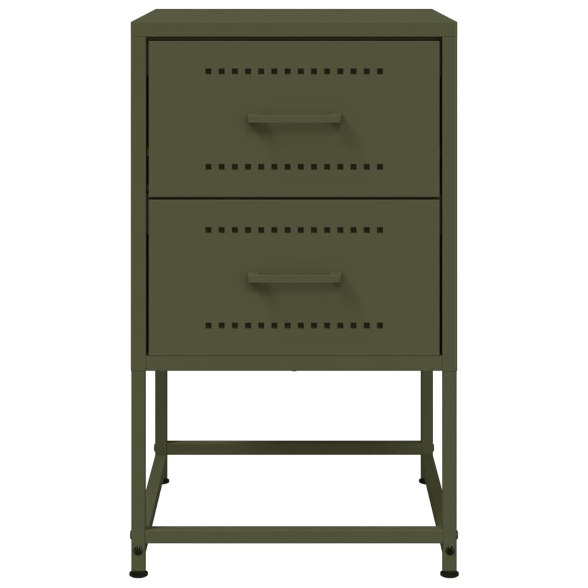 vidaXL Szafka nocna, oliwkowa zieleń, 36x39x60,5 cm, stal