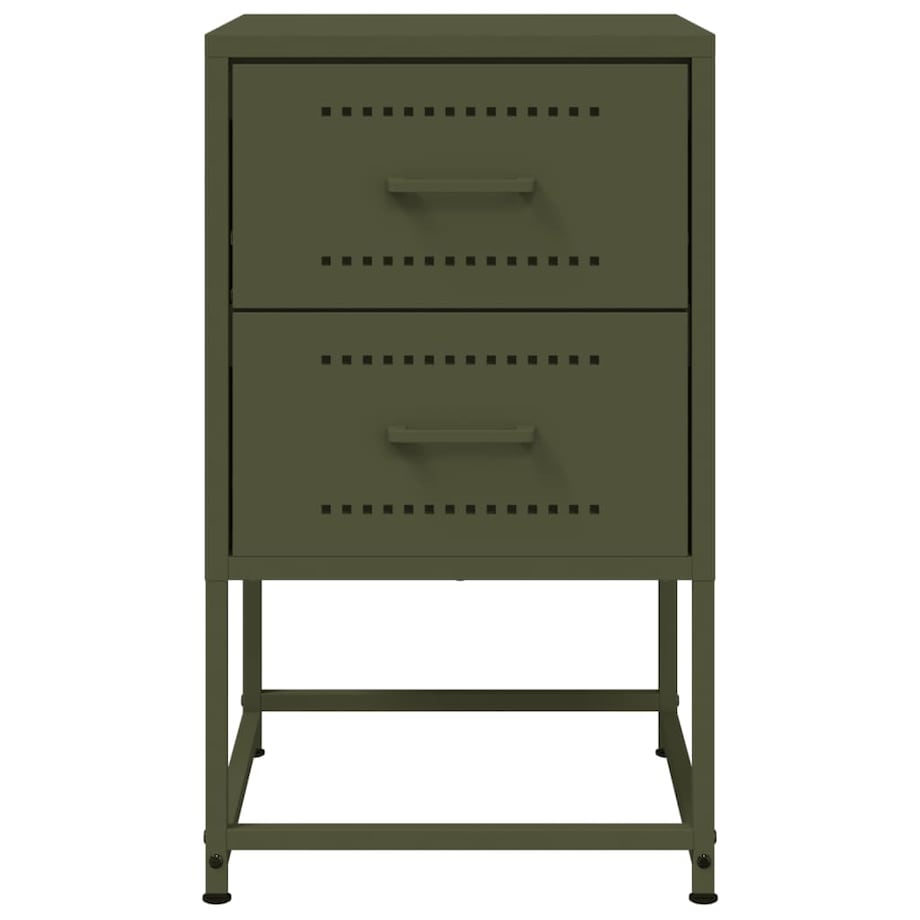 vidaXL Szafka nocna, oliwkowa zieleń, 36x39x60,5 cm, stal