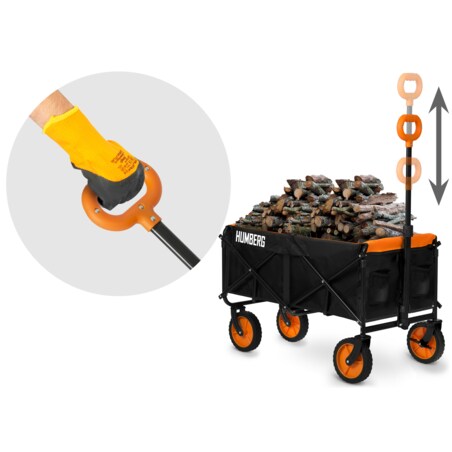 Wózek ogrodowy transportowy turystyczny plażowy składany 100L 90kg Humberg HM-513