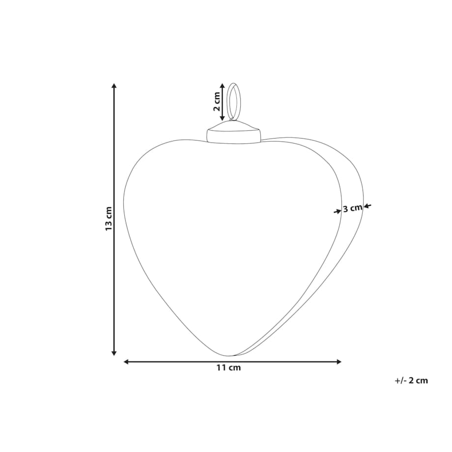 Zestaw 4 bombek serc szklanych czerwony FERIABLE