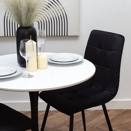 Stół okrągły 80cm biały blat nowoczesny minimalistyczny