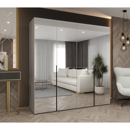 Szafa uchylna otwierana ALICANTE 3 200 wys. 202 cm Kaszmir + u. Czarny