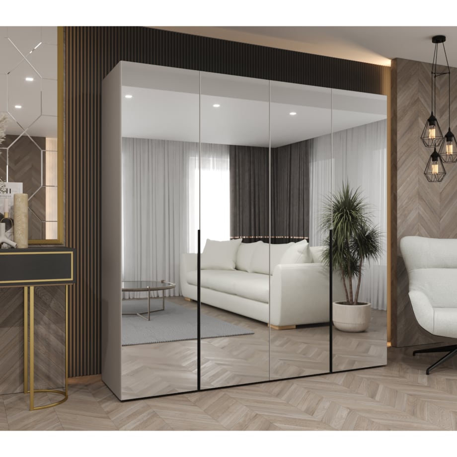 Szafa uchylna otwierana ALICANTE 3 200 wys. 202 cm Kaszmir + u. Czarny