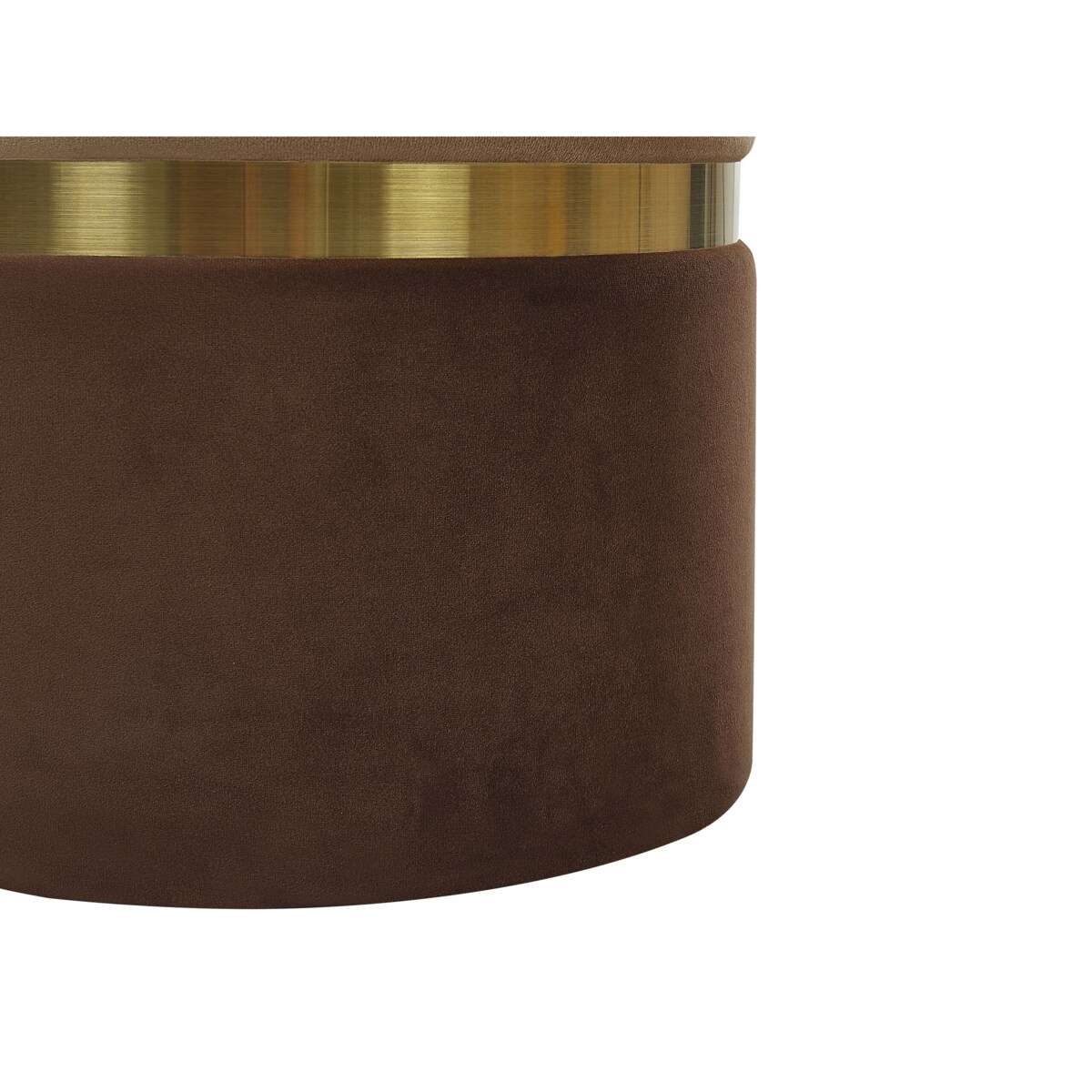 Zestaw 2 pufów ze schowkiem brązowy WICHITA