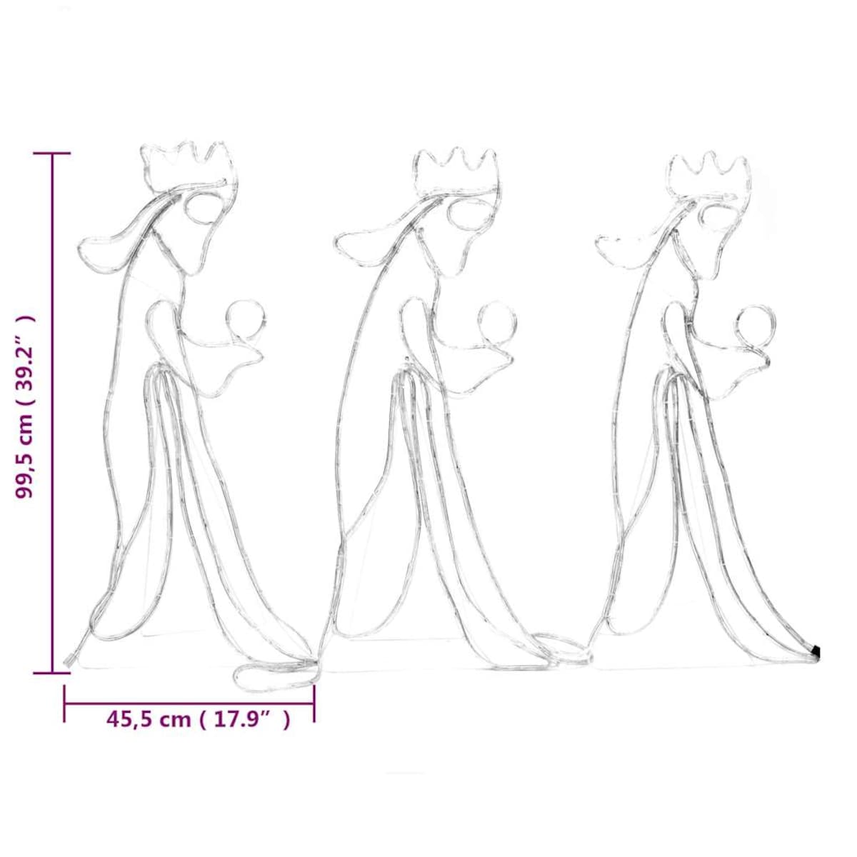 vidaXL Świąteczna dekoracja świetlna Trzej Królowie, 504 LED