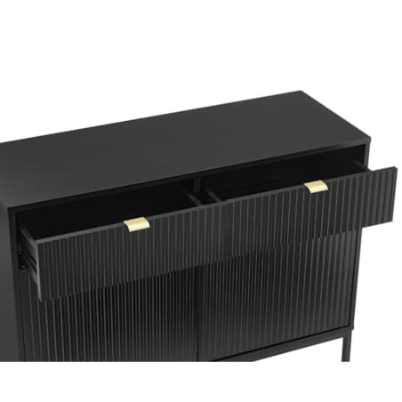Komoda czarna na nóżkach Lamelli