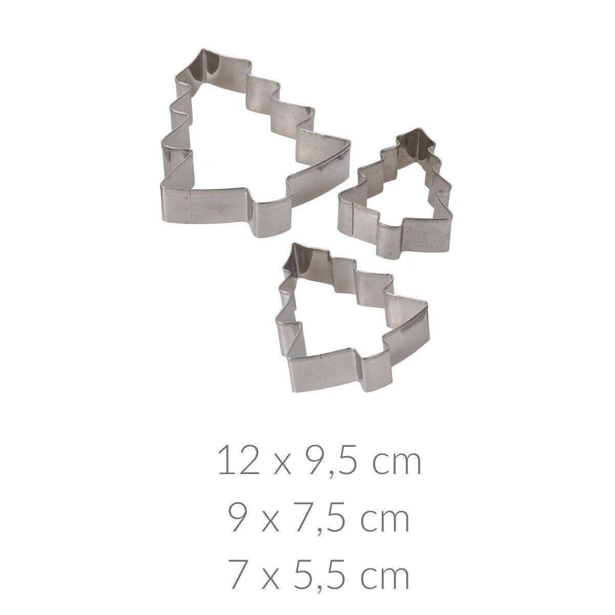 Wykrawaczki do ciastek, motyw świąteczny, 3 sztuki