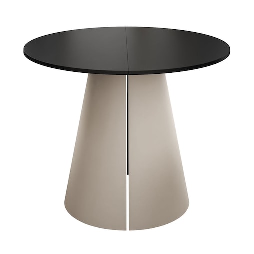 Okrągły stół rozkładany LAVA, średnica 120cm, kaszmir / czarny mat