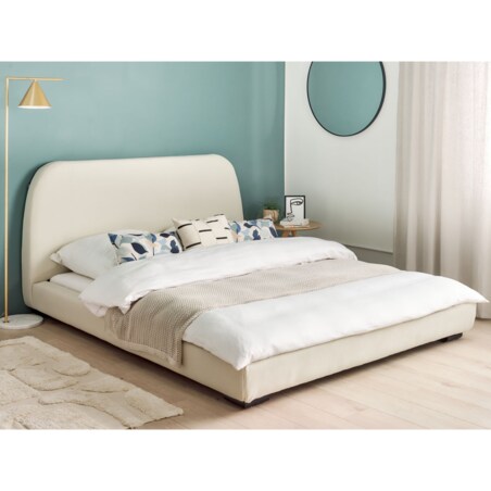 Łóżko wodne tapicerowane 160 x 200 cm beżowe ROISEL