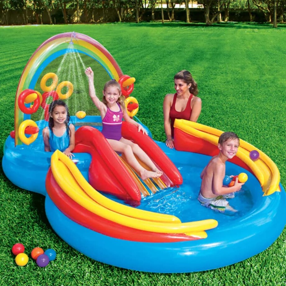Intex Dmuchany basen Rainbow Ring Play Center, 297x193x135 cm, 57453NP