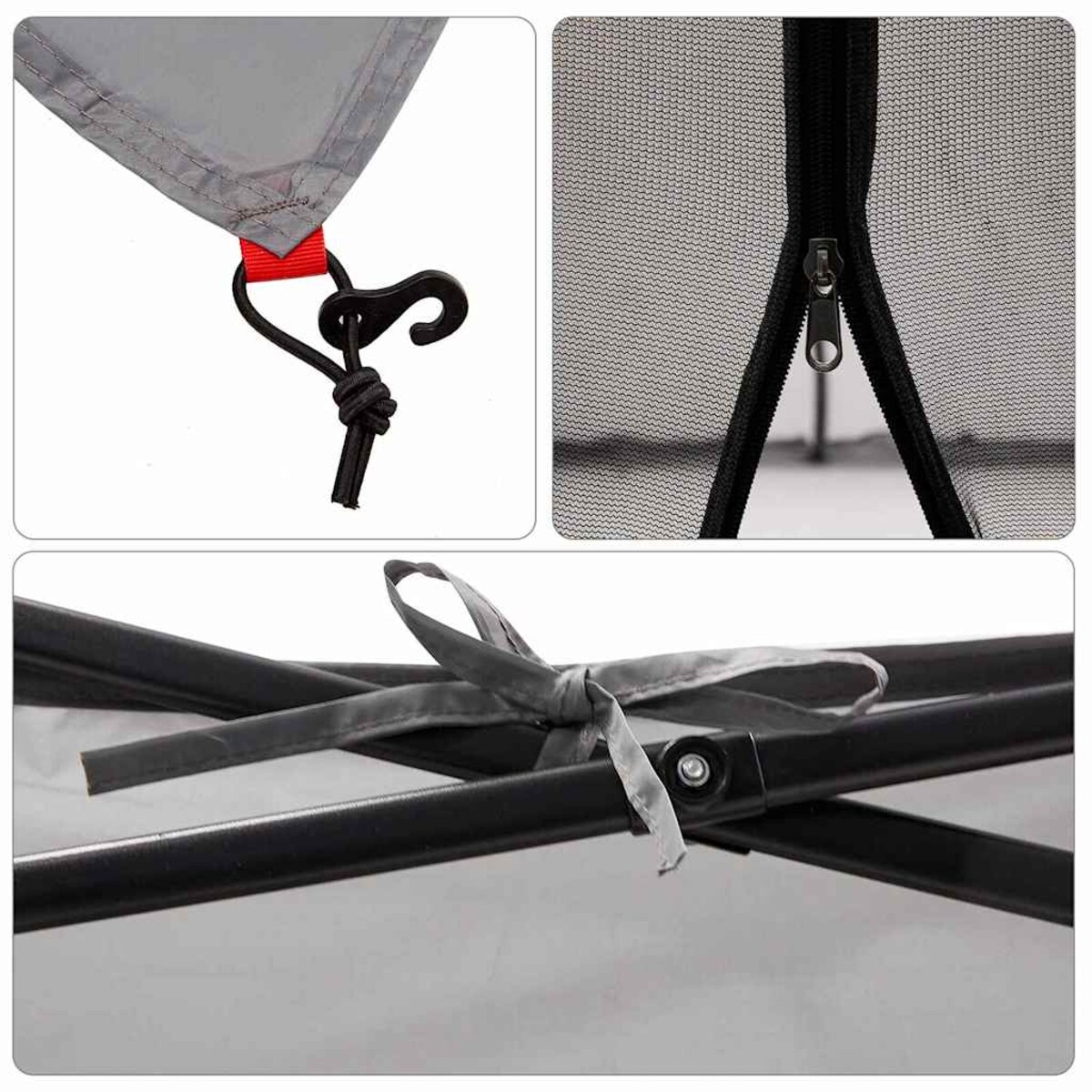 vidaXL Siatkowy namiot wewnętrzny Szary 303 x 303 cm