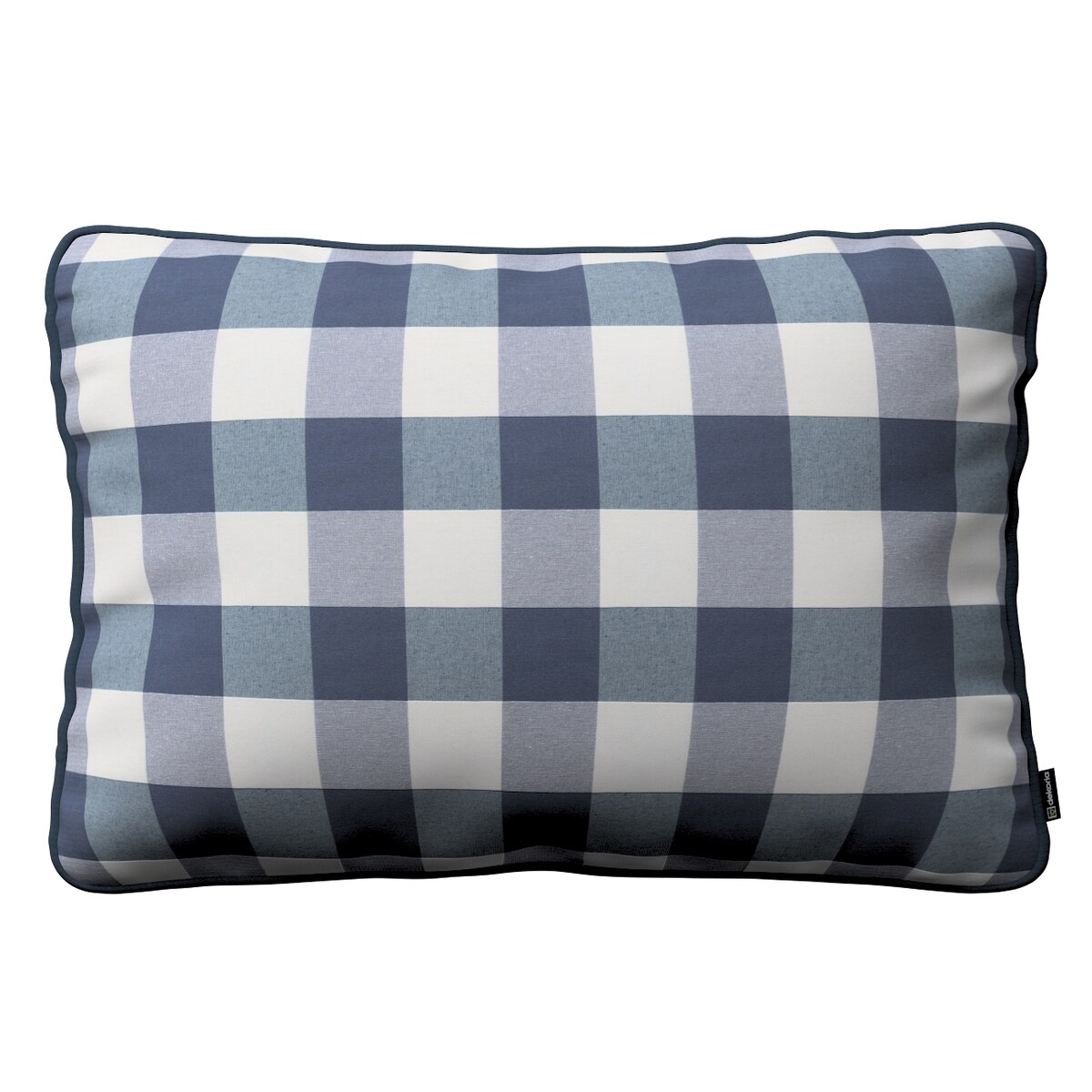Poszewka Gabi na poduszkę prostokątna 60x40 granatowo-biała krata (5,5x5,5cm)