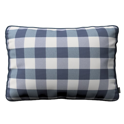 Poszewka Gabi na poduszkę prostokątna 60x40 granatowo-biała krata (5,5x5,5cm)