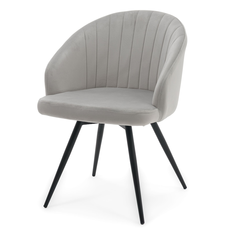 Krzesło tapicerowane obrotowe welurowe do salonu MODENA jasnoszare