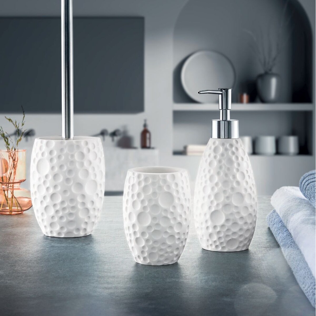 Kleine Wolke Moon Szczotka toaletowa ze stojakiem kompozyt poliżywica