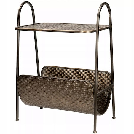 STOLIK KAWOWY BOCZNY GAZETNIK DUŻY LOFT 70cm złoty loftowy do salonu domu