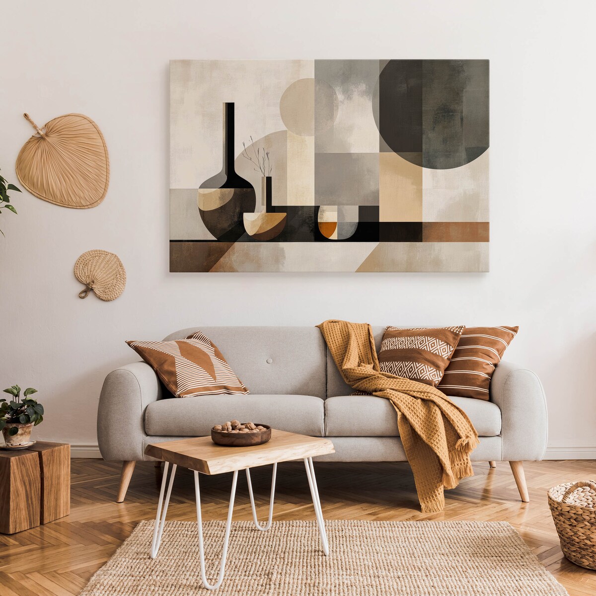 Obraz Canvas Do Salonu Abstrakcja Martwa Natura Styl Boho 120x80cm