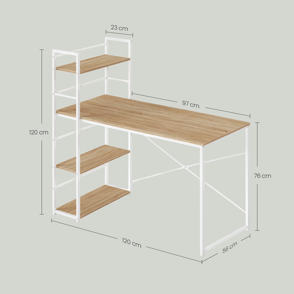 Biurko Komputerowe Max 4.0 Dąb Sonoma, Biały