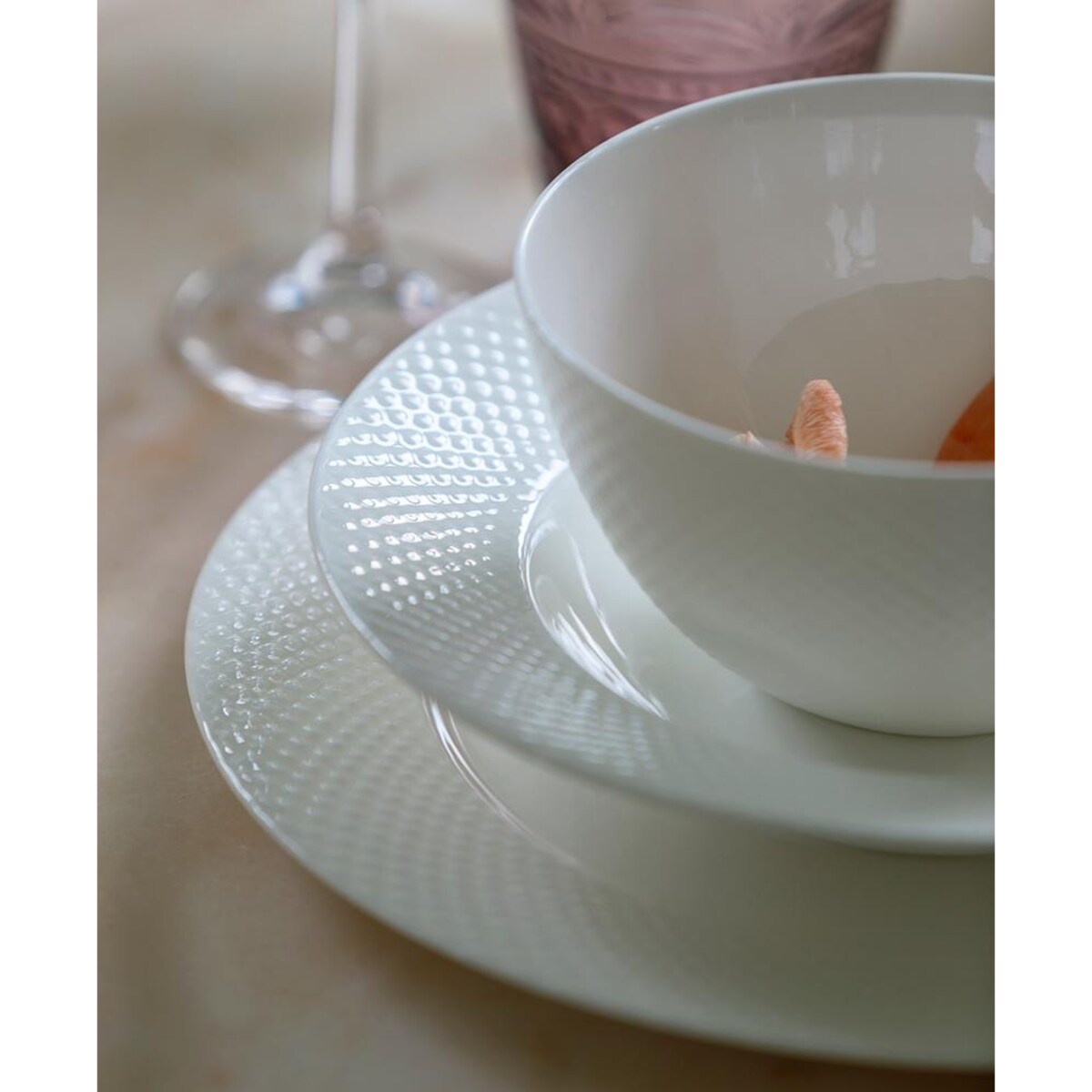 VILLA ITALIA Talerzyk deserowy śniadaniowy porcelanowy 20 cm BARI WHITE