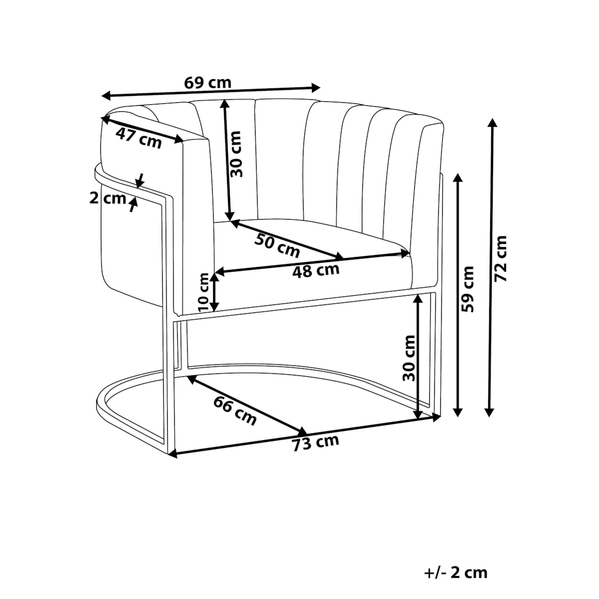 Fotel LARVIK II Welur Biały
