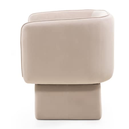 Fotel obrotowy welur jasnobeżowy Alexa