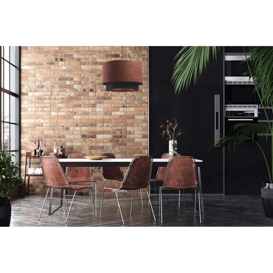 Lampa wisząca DOUBLE ZAMSZ 50 bordowa/czarna