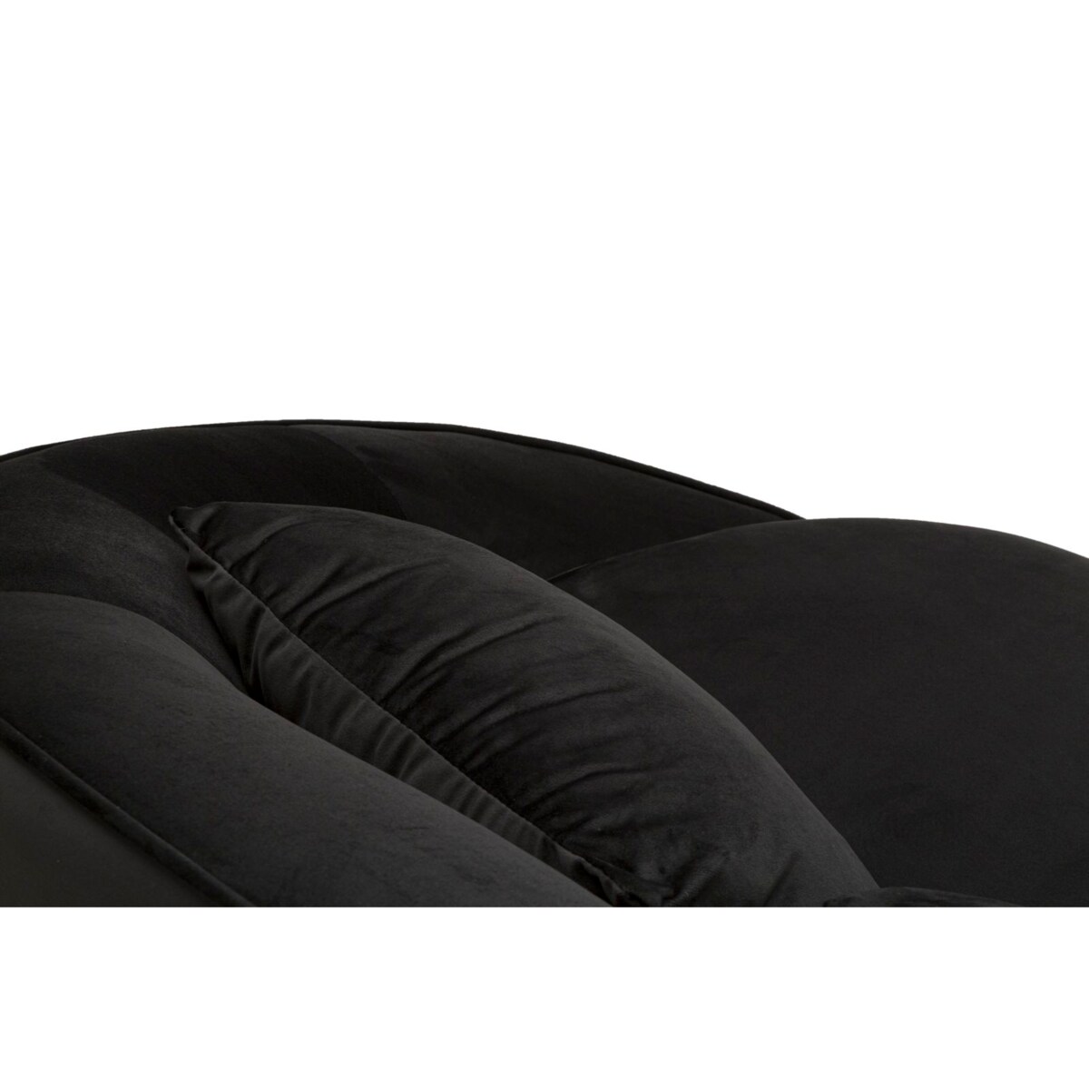 Sofa Oslo, kolor czarny i złoty, poliester, drewno eukaliptusowe i metal, 185 x 84 x 68 cm, do salonu, Mauro Ferretti