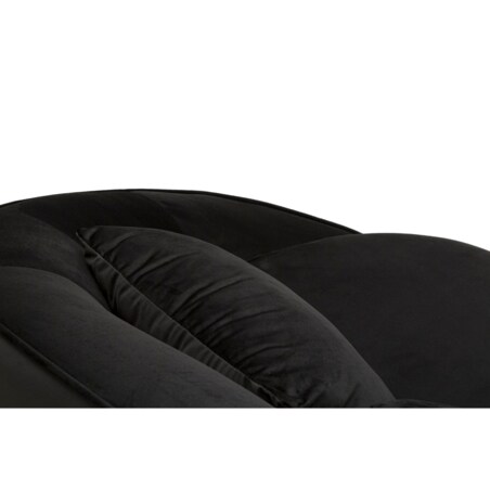 Sofa Oslo, kolor czarny i złoty, poliester, drewno eukaliptusowe i metal, 185 x 84 x 68 cm, do salonu, Mauro Ferretti