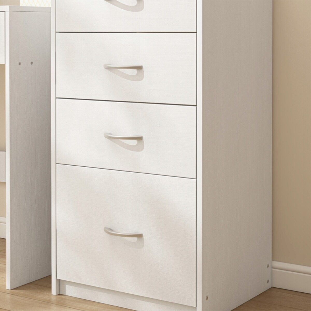 Regał z 4 szufladami loft biała komoda szafka biurowy duży 85cm