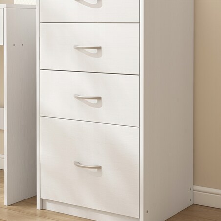 Regał z 4 szufladami loft biała komoda szafka biurowy duży 85cm