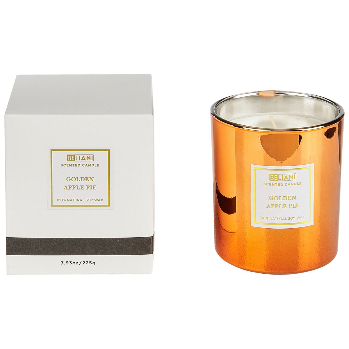 3 świece zapachowe sojowe szarlotka/ jaśmin/ zimowe słońce METALLIC GLAMOUR