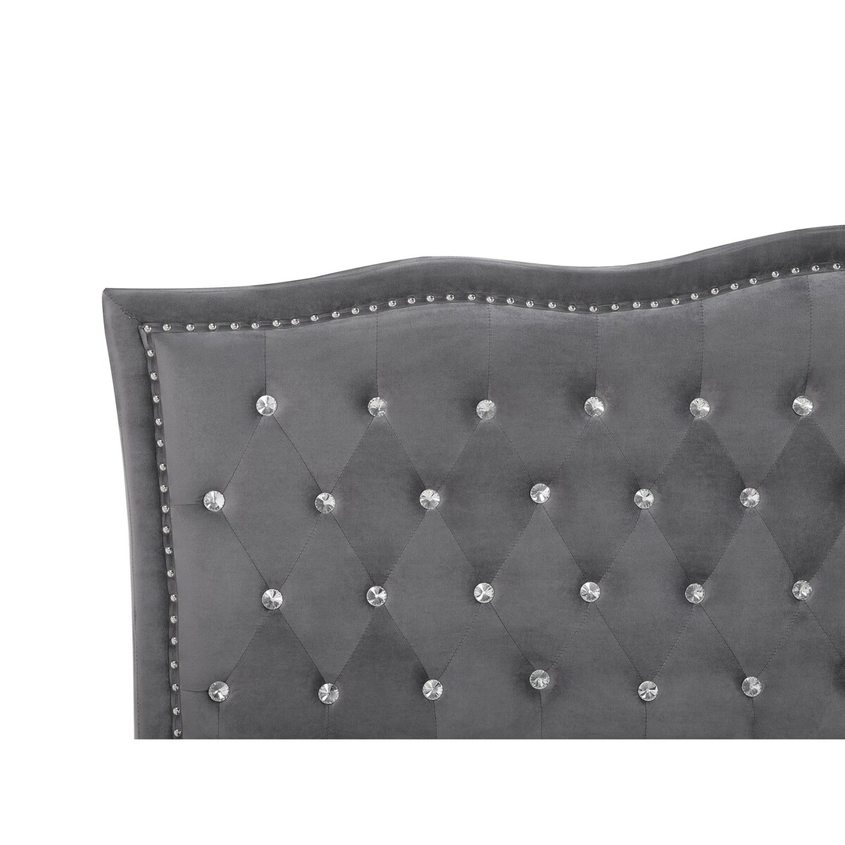 Łóżko welurowe 160 x 200 cm ciemnoszare METZ