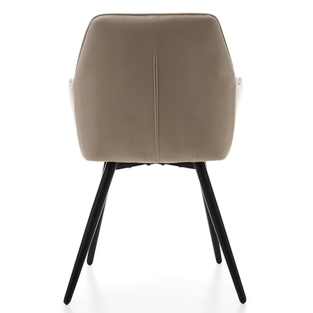 Krzesło tapicerowane pikowane welurowe do salonu jadalni nowoczesne PASSO ciemnobeżowe