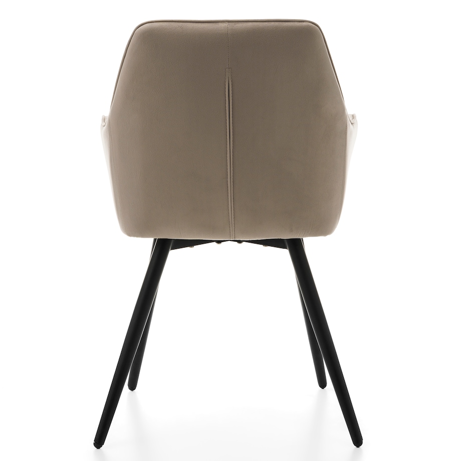 Krzesło tapicerowane pikowane welurowe do salonu jadalni nowoczesne PASSO ciemnobeżowe