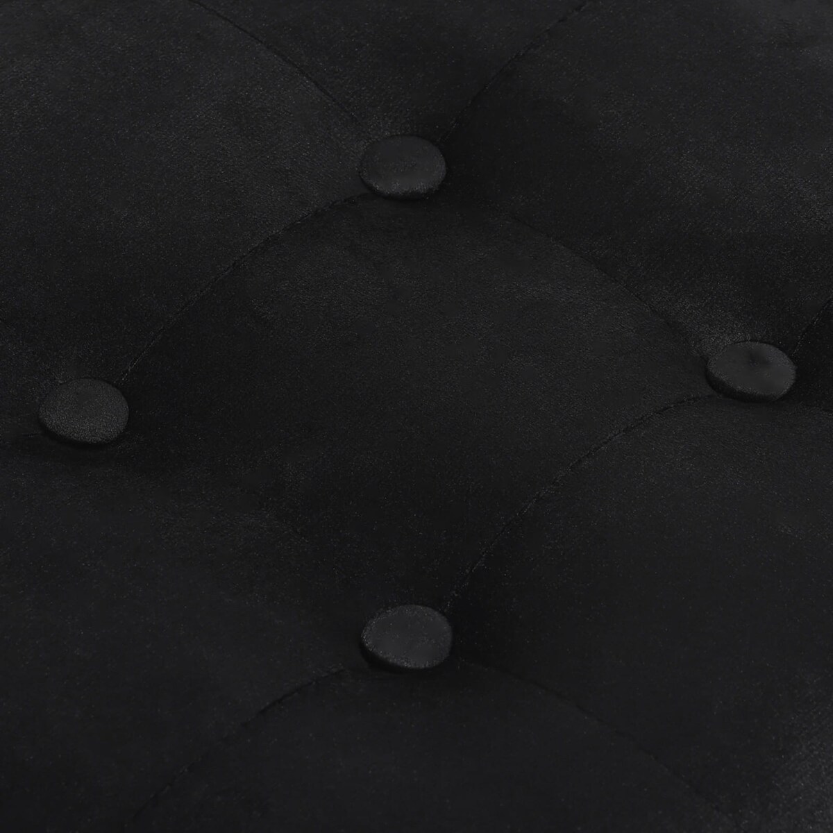 Pufa Składana L Z Guzikami - 38X38X38Cm Aksamit Czarna X 8