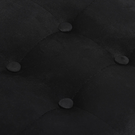 Pufa Składana L Z Guzikami - 38X38X38Cm Aksamit Czarna X 8