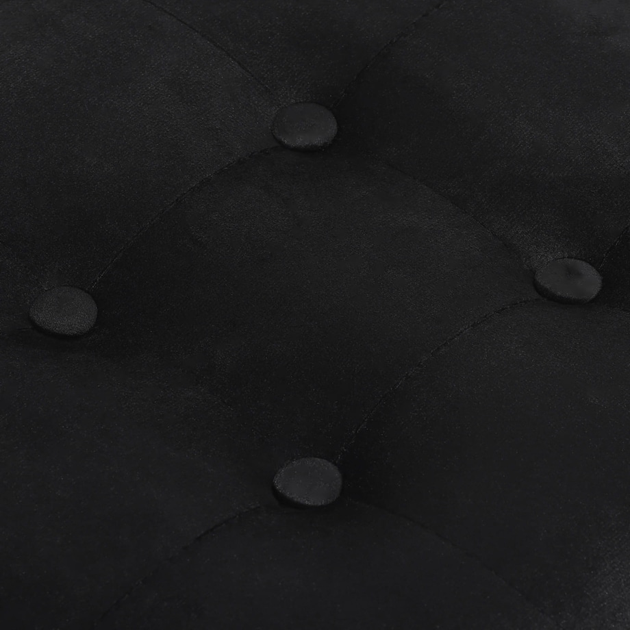 Pufa Składana L Z Guzikami - 38X38X38Cm Aksamit Czarna X 8