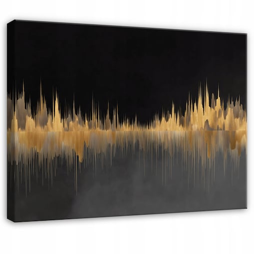 OBRAZ ABSTRAKCJA ZŁOTY GLAMOUR DO SYPIALNI SALONU KUCHNI NA PŁÓTNIE 100x70